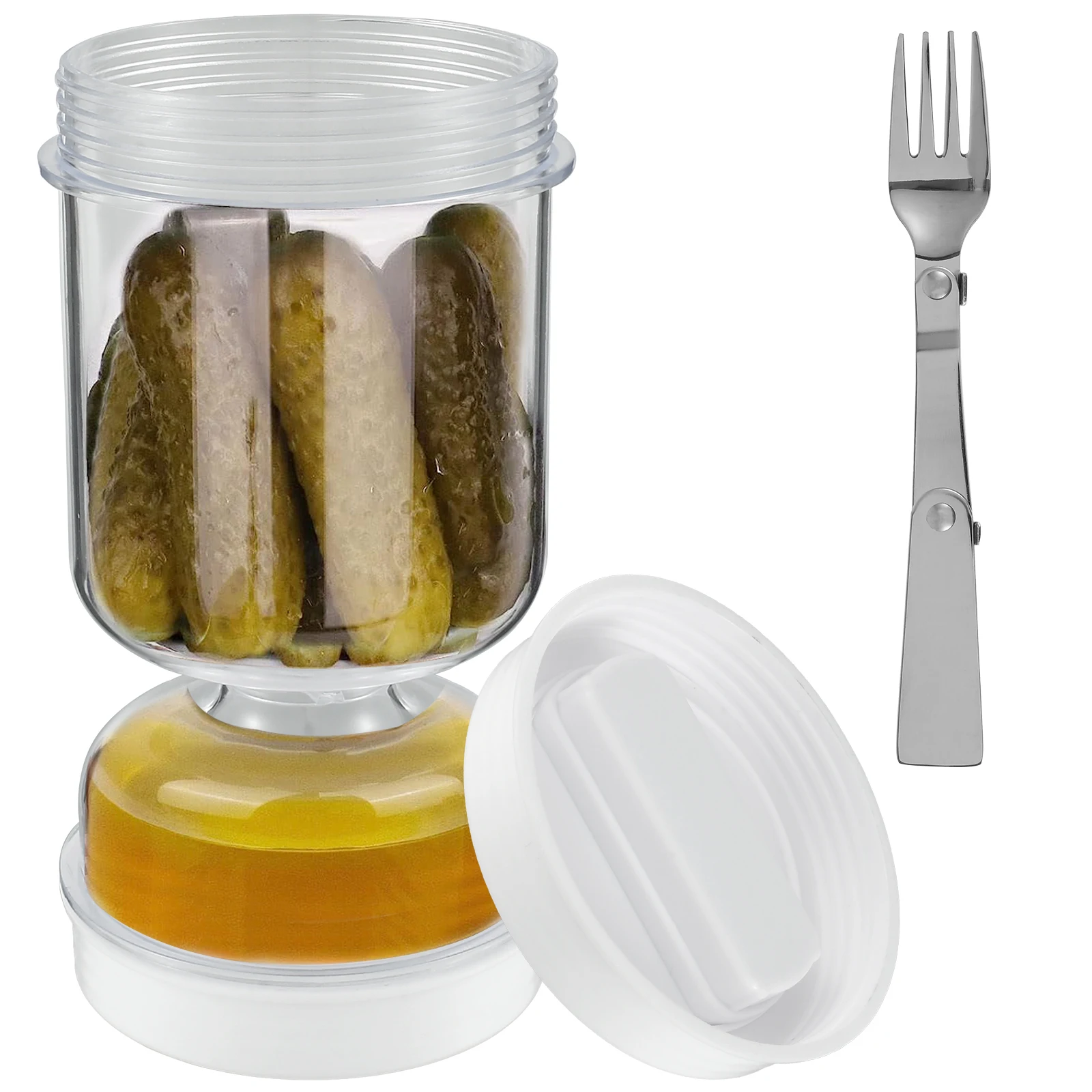 Food Storage With Dividers - Pickles Jar With Forks Dry and
