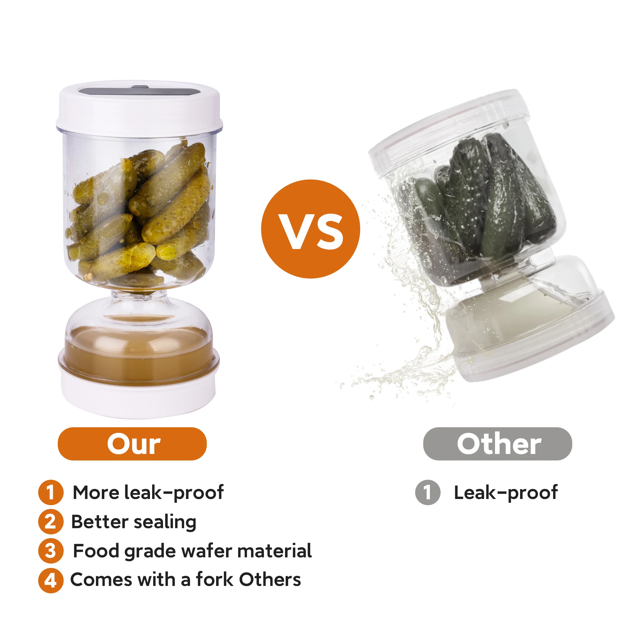 Pickles Jar With Forks Dry and - Food Storage With Dividers recension och pris