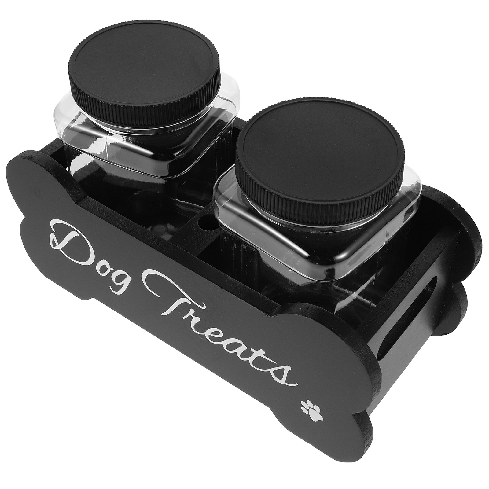 1Set Elegant Wooden Dog Treat  - Food Storage With Dividers recension och pris
